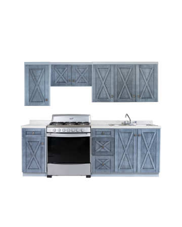 Cocina Integral Urbana 2.43m con Alacenas - Color Gris