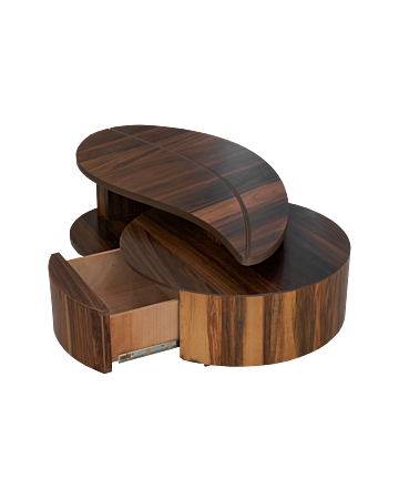 Mesa De Centro Bugambilia Elegante Con Cajón - Color Nogal Organizador
