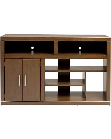 Mesa Para TV Regina Moderno Organizado Con Repisas - Color Nogal