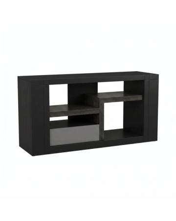 Mesa de TV Moderno Kenia Organizador con Repisas - Color Negro