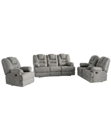 Sala Completa Reclinable (3-2-1) Ferrara 3 piezas Color Gris