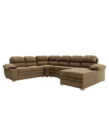 SALA MODULAR MONARCA CON 6 PLAZAS Y UN CHAISE LONG