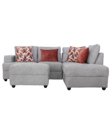 Sala Modular Adela Chaise Longue y Taburete 4 Piezas - Color Gris