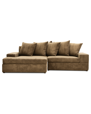Sala Modular Dana de 2 Piezas con Chaise Longue – Color Café (4 Plazas)