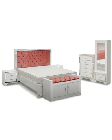 Recámara Completa King Size Cristal 6 piezas - Color Blanco