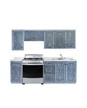Cocina Integral Urbana 2.43m con Alacenas - Color Gris