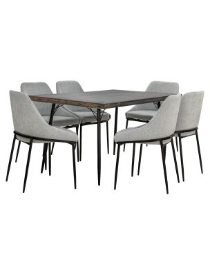 ANTECOMEDOR TEBAS DE 6 SILLAS CON ESTRUCTURA TUBULAR Y SILLA TAPIZADA