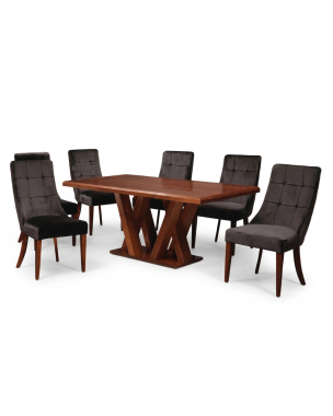 Antecomedor Mackenzie 6 Sillas - Color Café